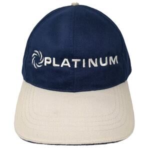 HeadShot Platinum Swirl Logo Blue Beige Baseball Cap Hat One Size Adjustable